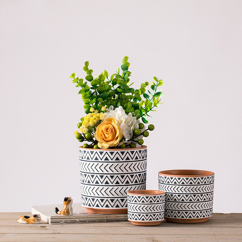Nordic Style Geometric Ceramic Flower Pots