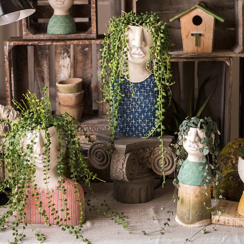Greek Goddess Head Flower Pot