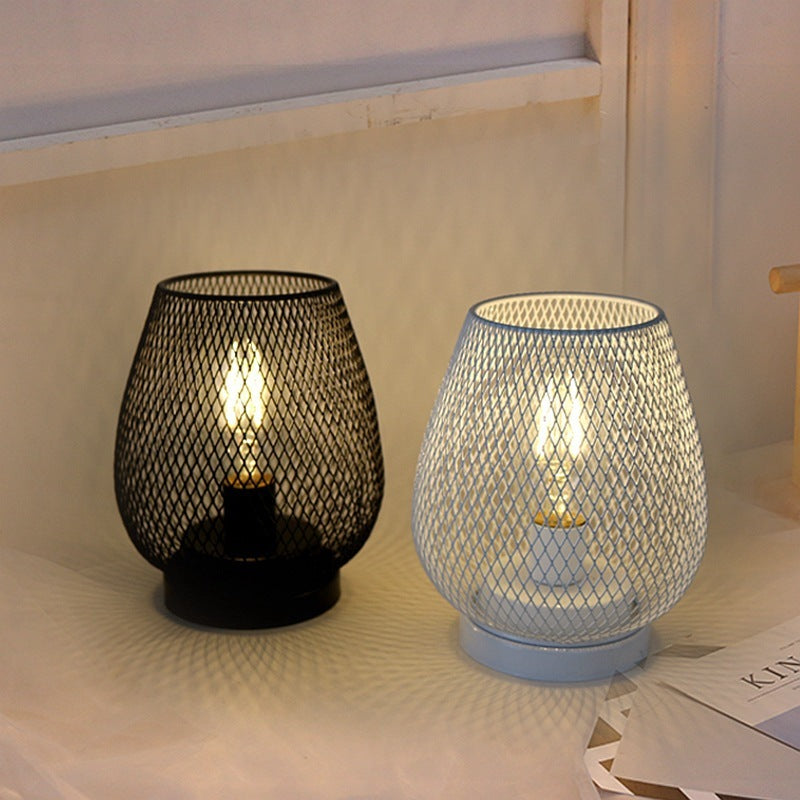 Retro Iron Birdcage Table Lamp