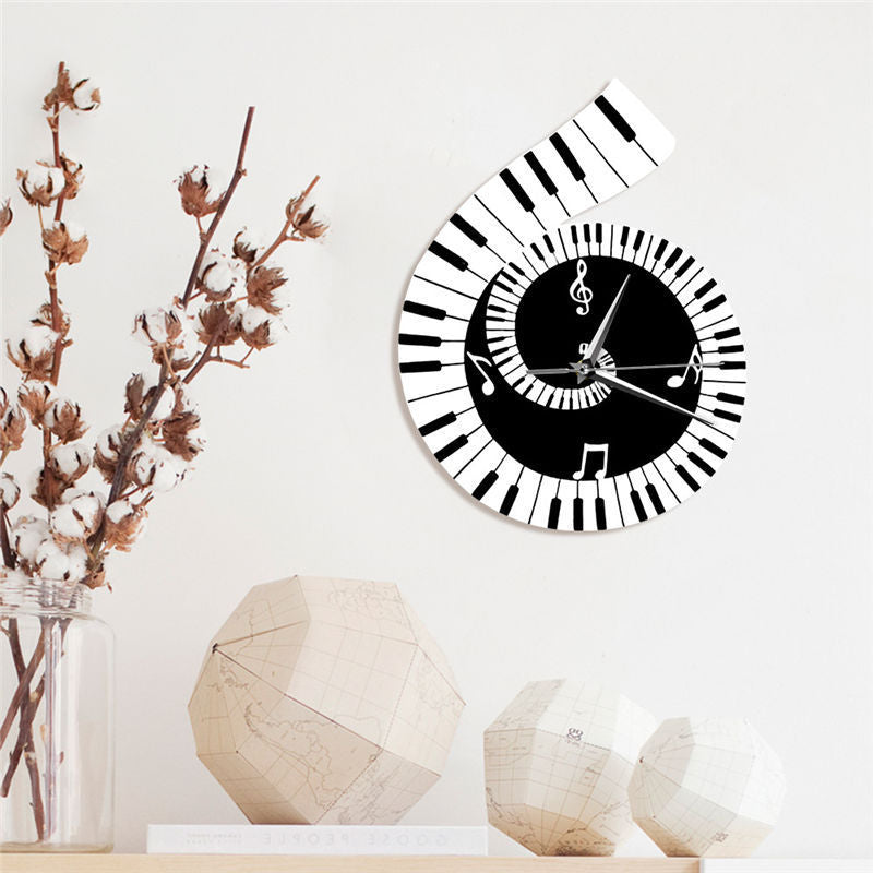 Treble Clef & Piano Keyboard Musical Wall Clock