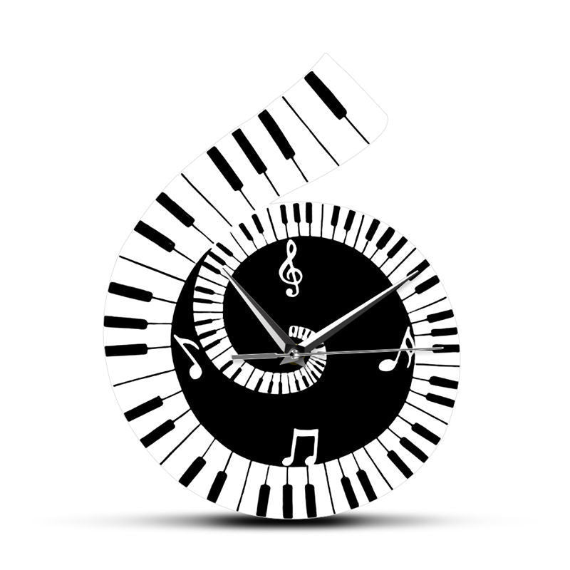 Treble Clef & Piano Keyboard Musical Wall Clock