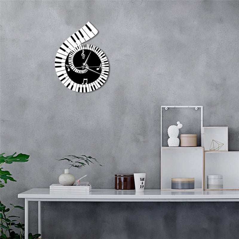 Treble Clef & Piano Keyboard Musical Wall Clock
