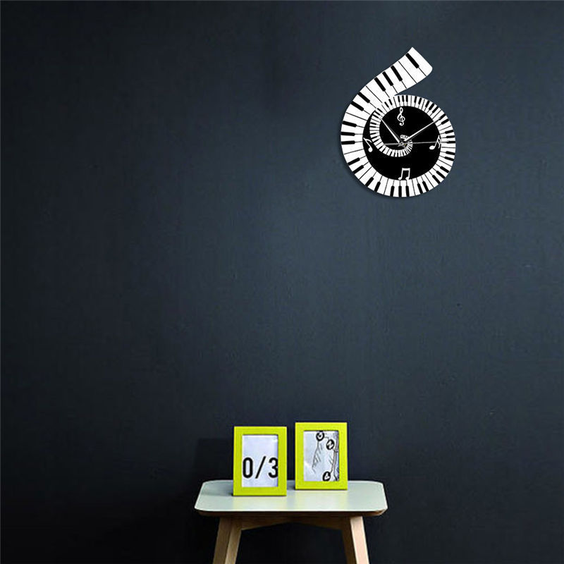 Treble Clef & Piano Keyboard Musical Wall Clock