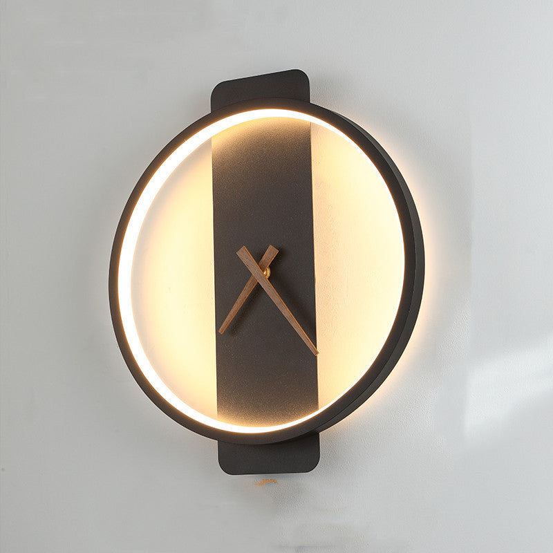 Nordic Wall Lamp with Clock Design