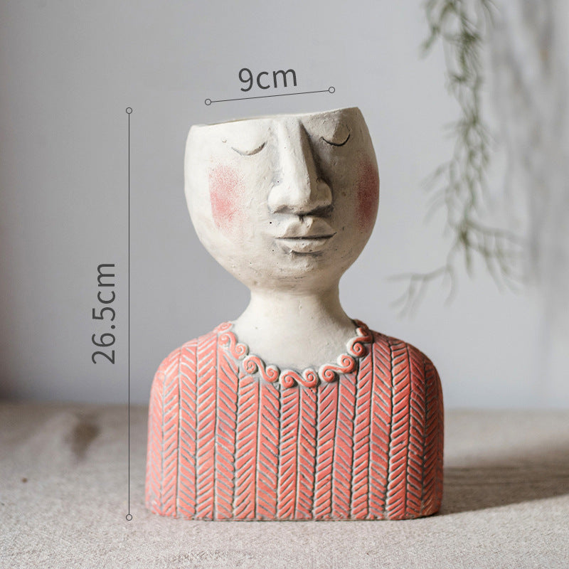 Greek Goddess Head Flower Pot