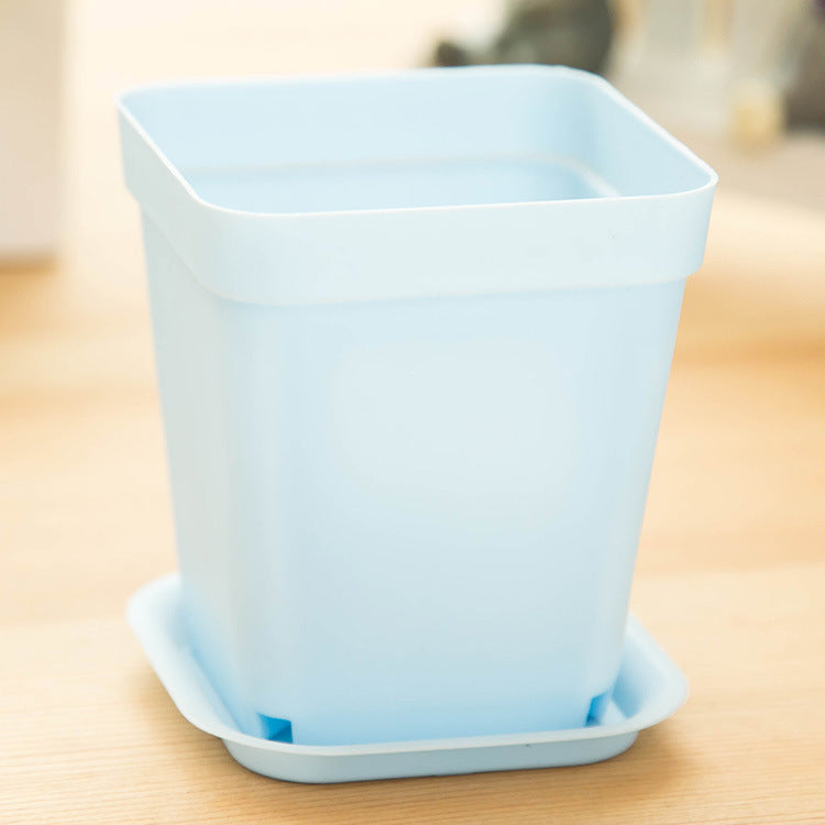 Mini Colorful Plastic Flower Pots with Tray