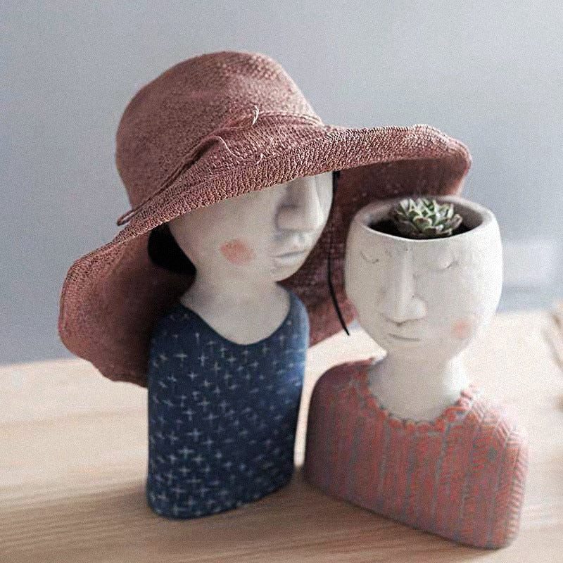 Greek Goddess Head Flower Pot