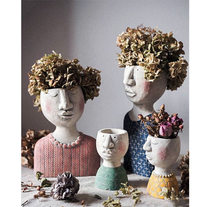 Greek Goddess Head Flower Pot