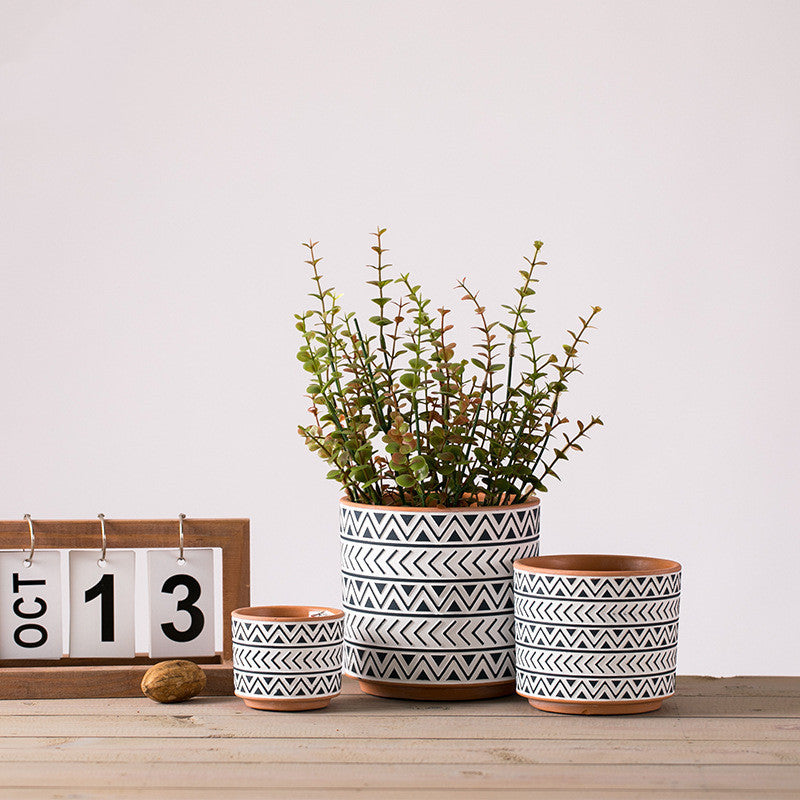 Nordic Style Geometric Ceramic Flower Pots