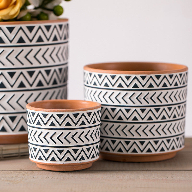 Nordic Style Geometric Ceramic Flower Pots