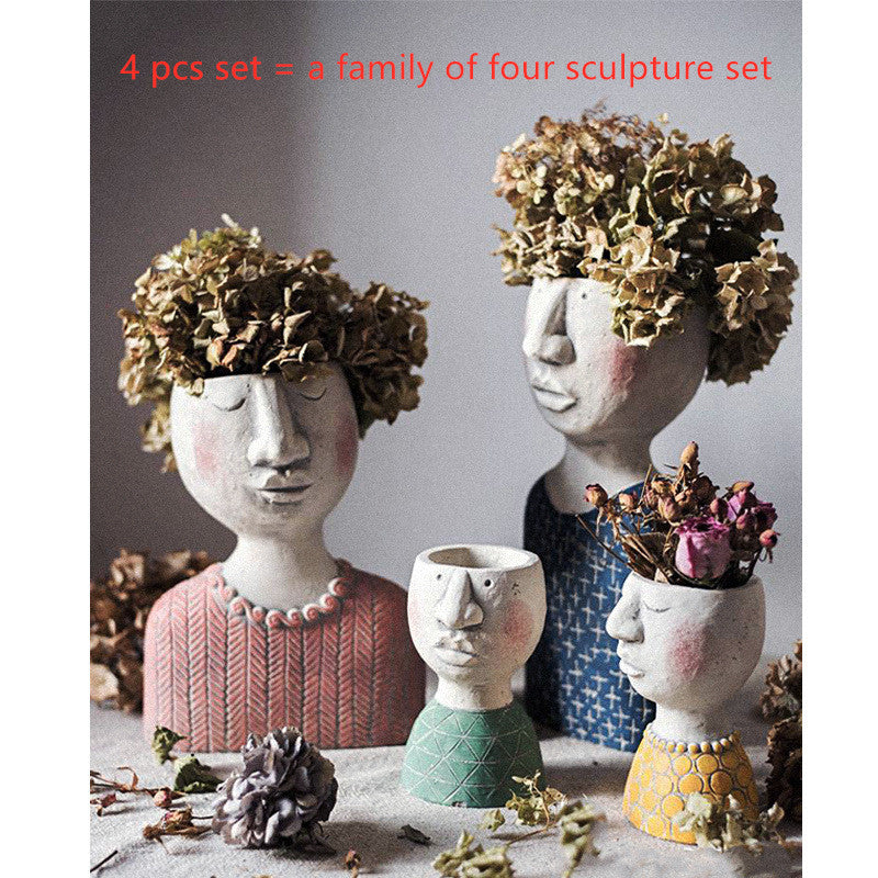 Greek Goddess Head Flower Pot