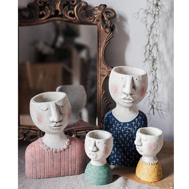 Greek Goddess Head Flower Pot