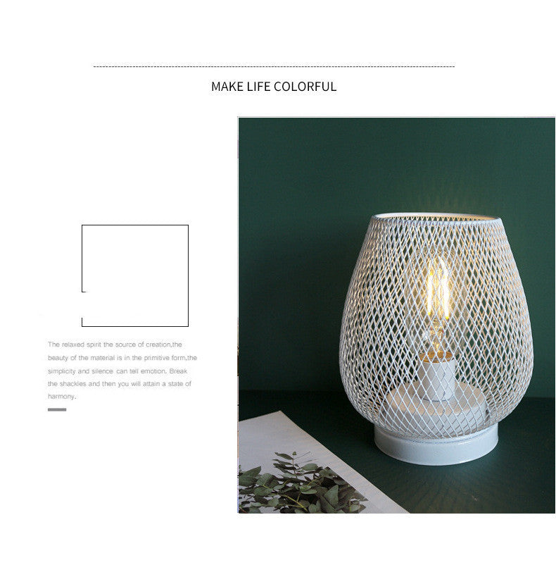 Retro Iron Birdcage Table Lamp