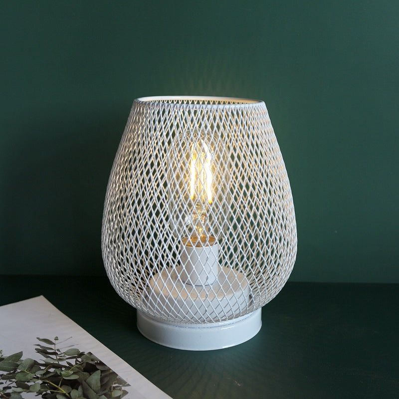Retro Iron Birdcage Table Lamp