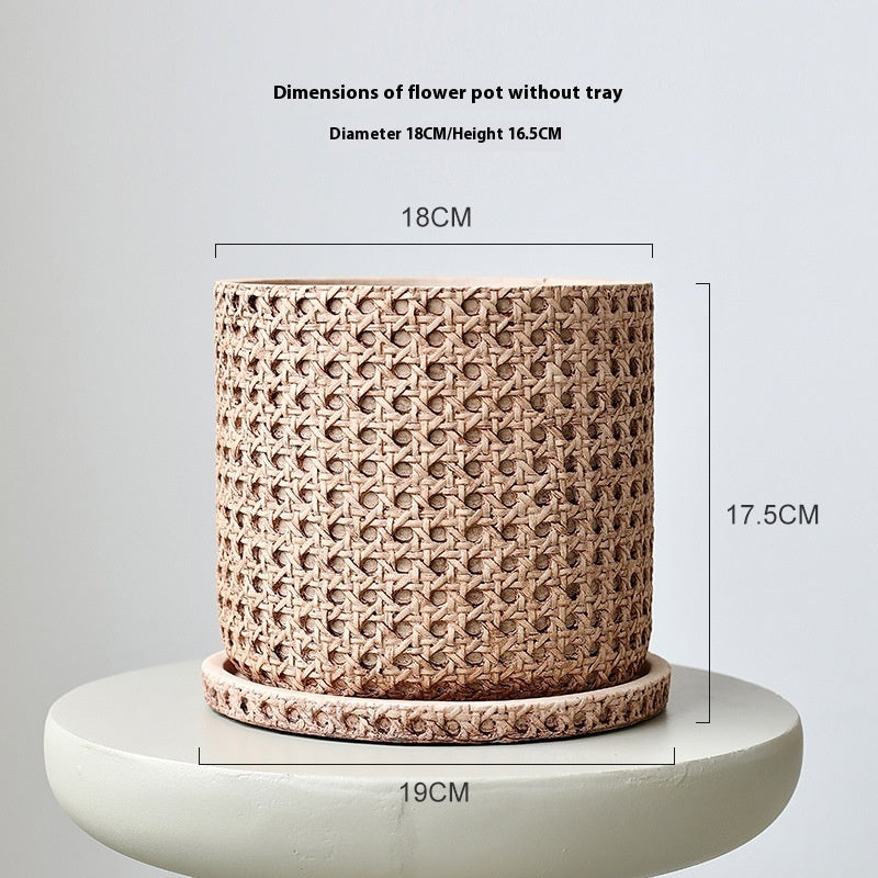 Handcrafted Woven Cement Planter