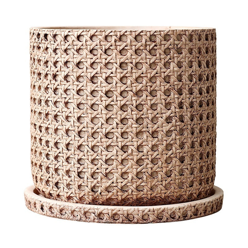 Handcrafted Woven Cement Planter
