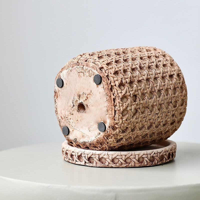 Handcrafted Woven Cement Planter